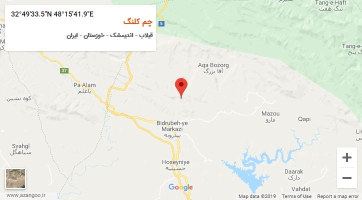 روستای چم کلنگ بر روی نقشه