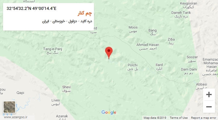 روستای چم کنار بر روی نقشه