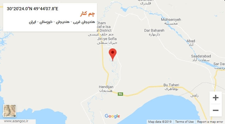 روستای چم کنار بر روی نقشه