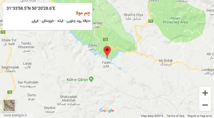 روستای چم مولا بر روی نقشه