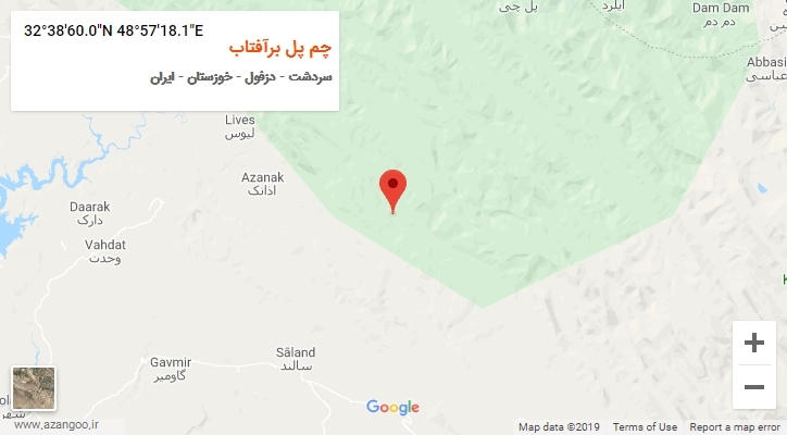 روستای چم پل برآفتاب بر روی نقشه