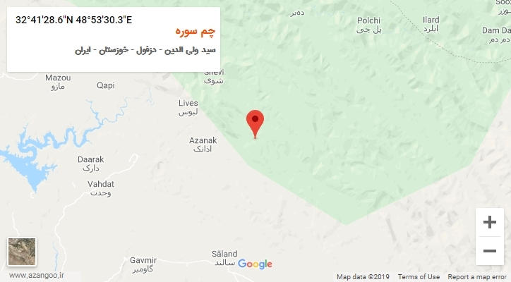 روستای چم سوره بر روی نقشه