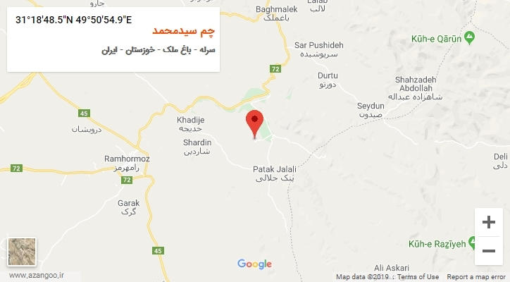 روستای چم سیدمحمد بر روی نقشه