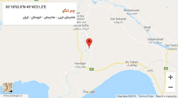 روستای چم تنگو بر روی نقشه
