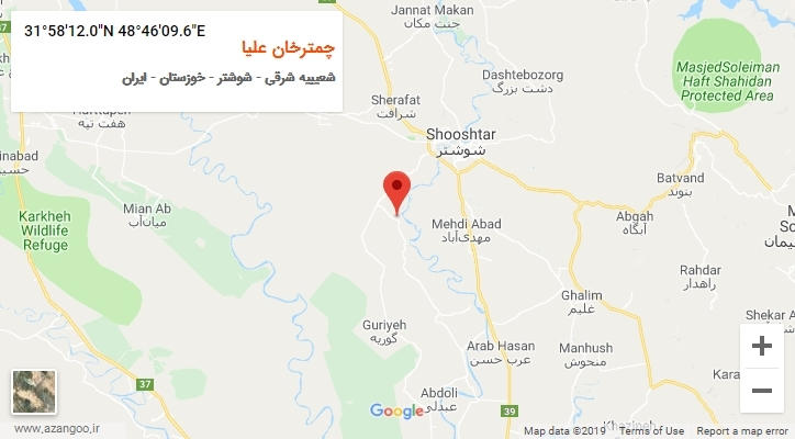 روستای چمترخان علیا بر روی نقشه