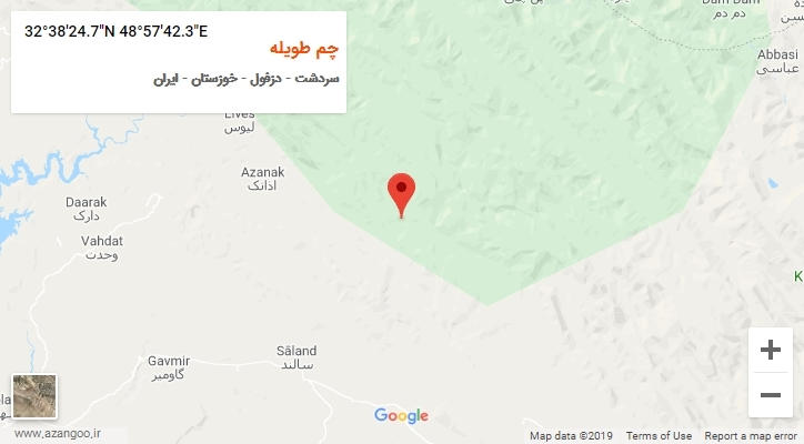 روستای چم طویله بر روی نقشه