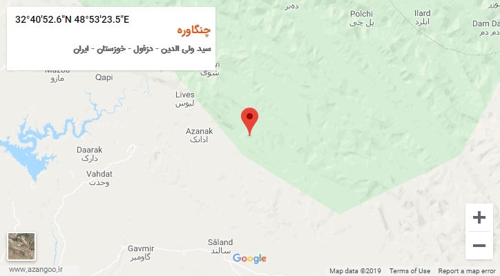 روستای چنگاوره بر روی نقشه