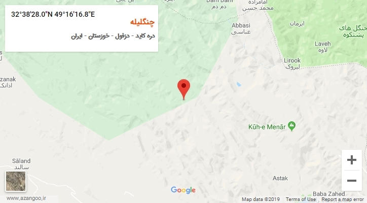 روستای چنگلیله بر روی نقشه