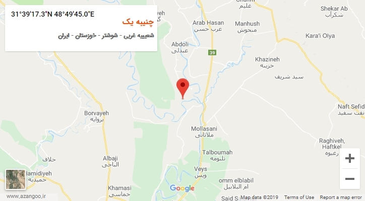 روستای چنیبه یک بر روی نقشه