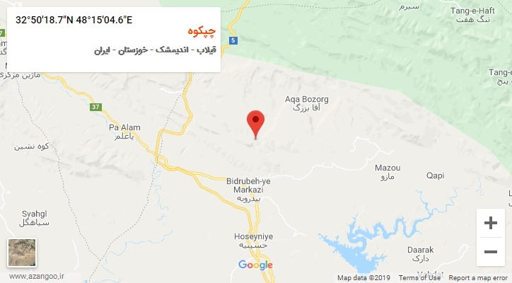 روستای چپکوه بر روی نقشه