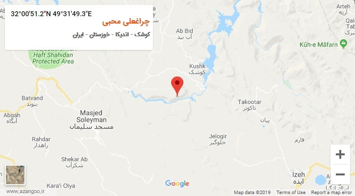 روستای چراغعلی محبی بر روی نقشه