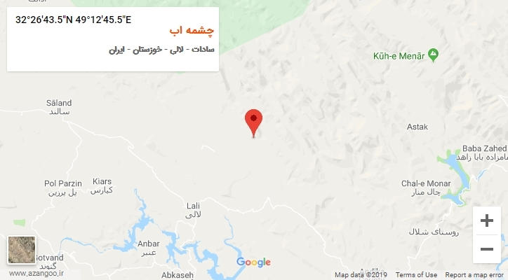 روستای چشمه اب بر روی نقشه