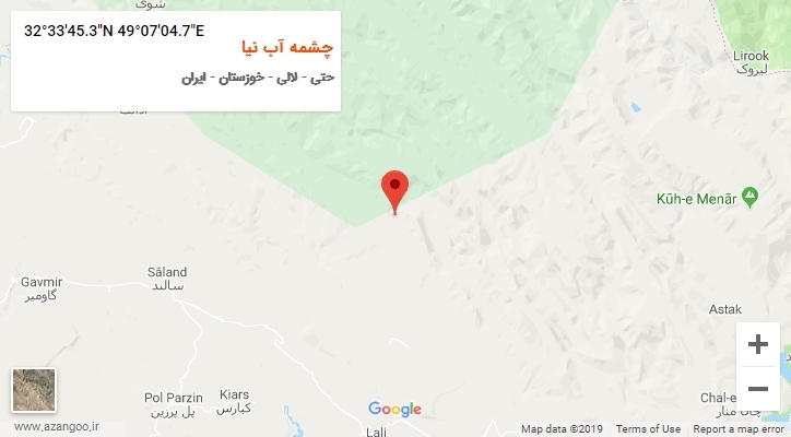روستای چشمه آب نیا بر روی نقشه