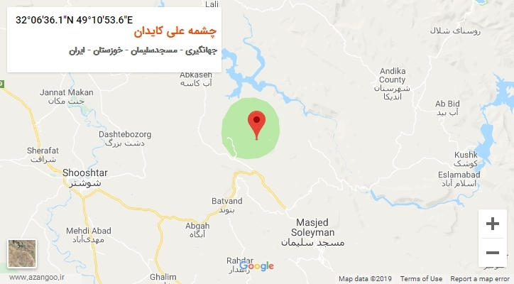 روستای چشمه علی کایدان بر روی نقشه