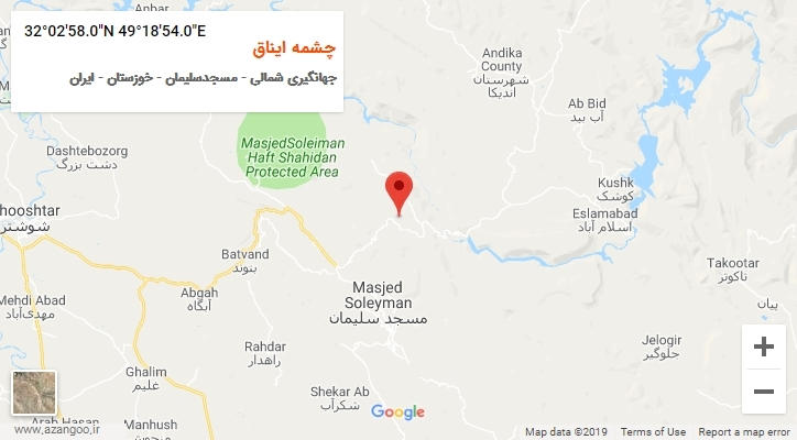 روستای چشمه ایناق بر روی نقشه