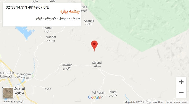 روستای چشمه بهاره بر روی نقشه