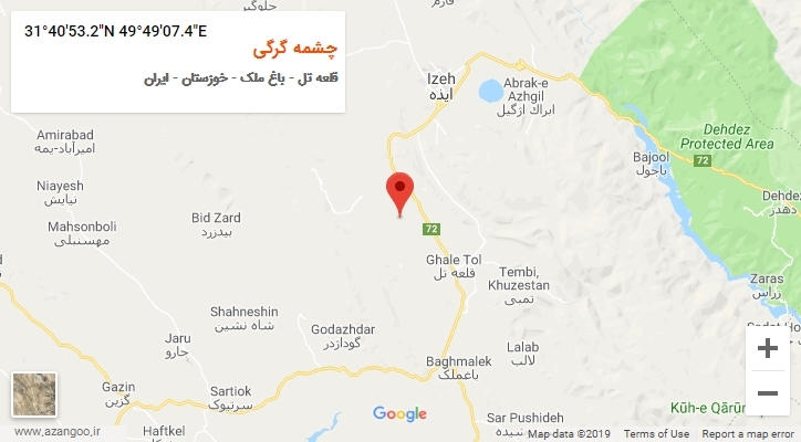 روستای چشمه گرگی بر روی نقشه
