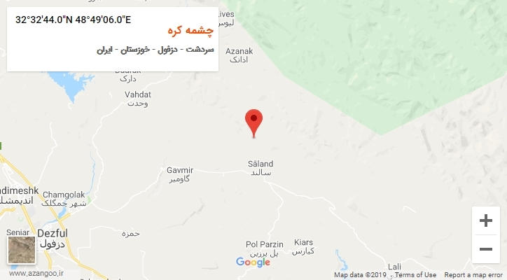 روستای چشمه کره بر روی نقشه