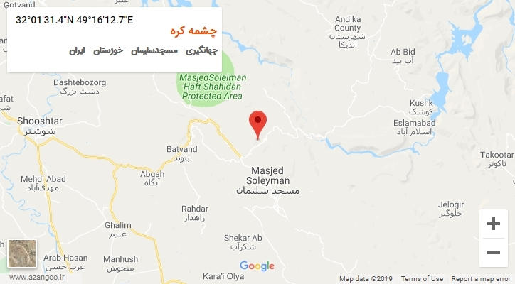 روستای چشمه کره بر روی نقشه