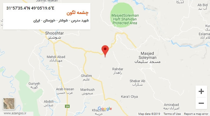 روستای چشمه لگون بر روی نقشه
