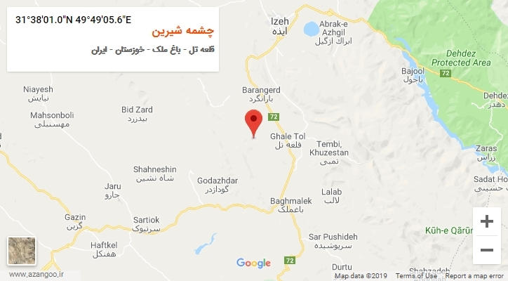 روستای چشمه شیرین بر روی نقشه