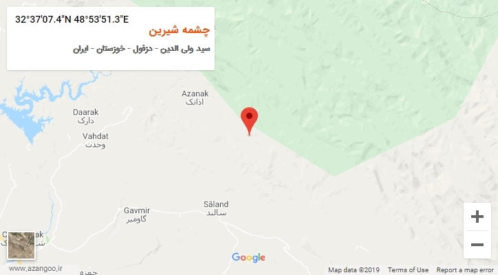 روستای چشمه شیرین بر روی نقشه
