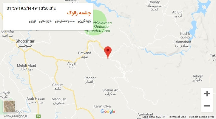 روستای چشمه زالوک بر روی نقشه