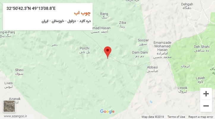 روستای چوب اب بر روی نقشه
