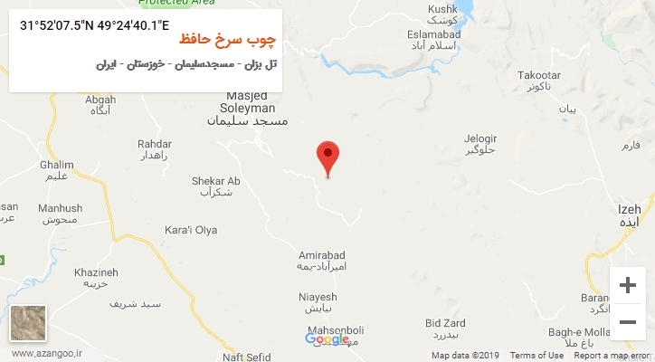 روستای چوب سرخ حافظ بر روی نقشه