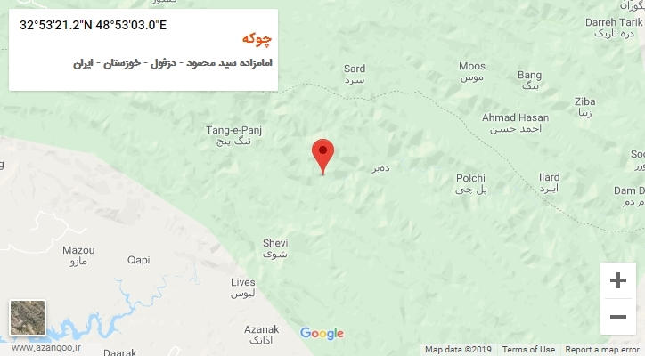 روستای چوکه بر روی نقشه