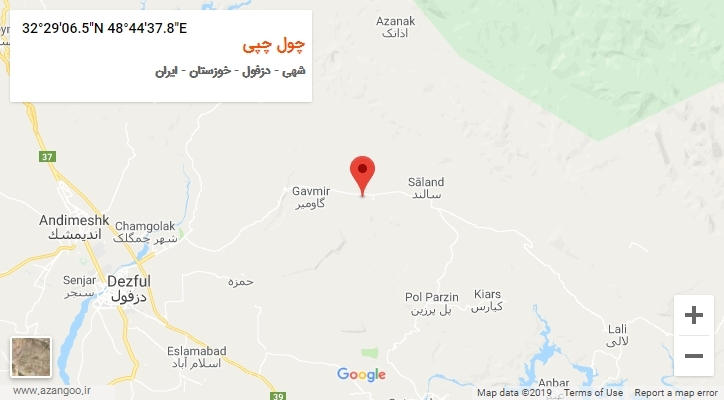 روستای چول چپی بر روی نقشه