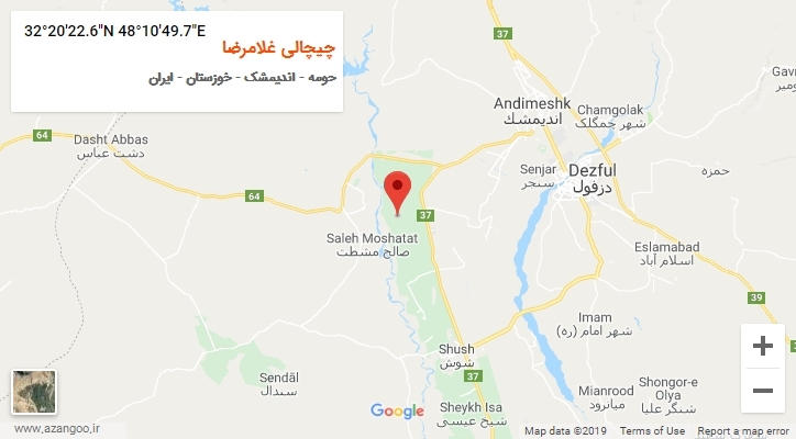روستای چیچالی غلامرضا بر روی نقشه