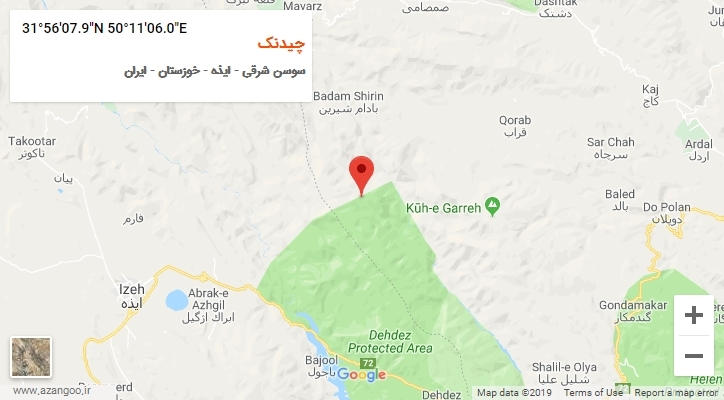 روستای چیدنک بر روی نقشه