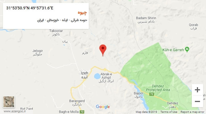 روستای چیوه بر روی نقشه