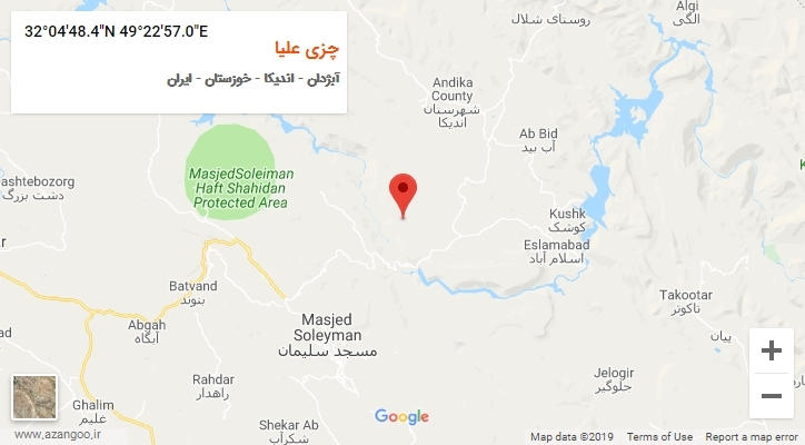 روستای چزی علیا بر روی نقشه
