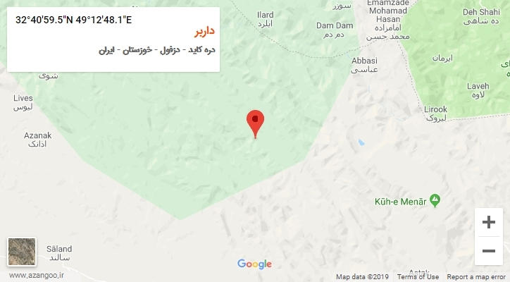 روستای داربر بر روی نقشه