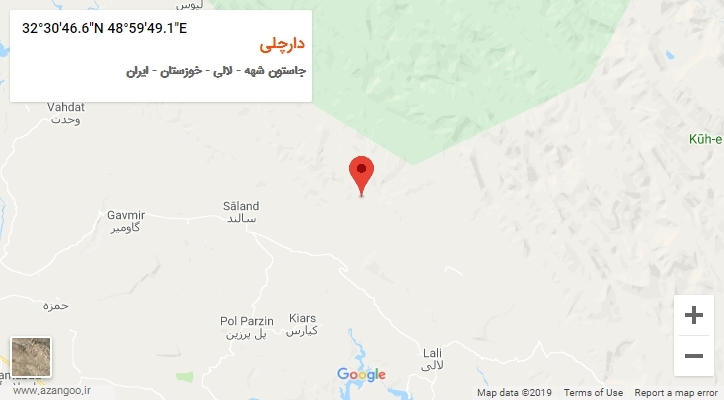 روستای دارچلی بر روی نقشه