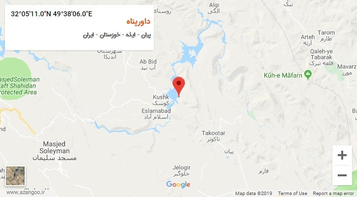 روستای داورپناه بر روی نقشه