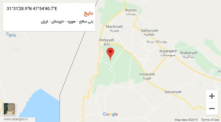 روستای دایخ بر روی نقشه