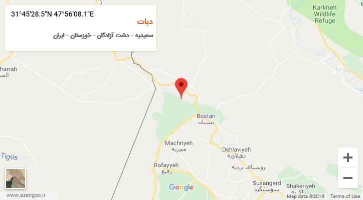 روستای دبات بر روی نقشه
