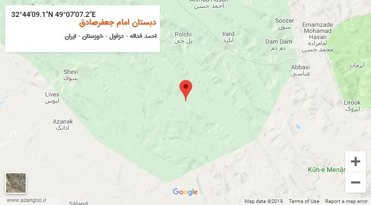 روستای دبستان امام جعفرصادق بر روی نقشه