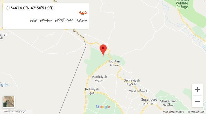 روستای دبیه بر روی نقشه