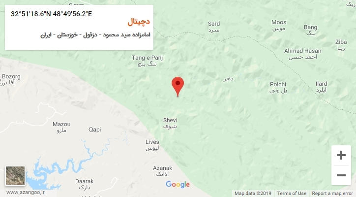 روستای دچیتال بر روی نقشه