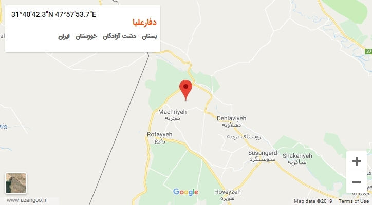 روستای دفارعلیا بر روی نقشه