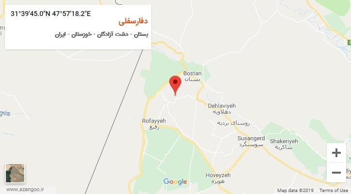 روستای دفارسفلی بر روی نقشه