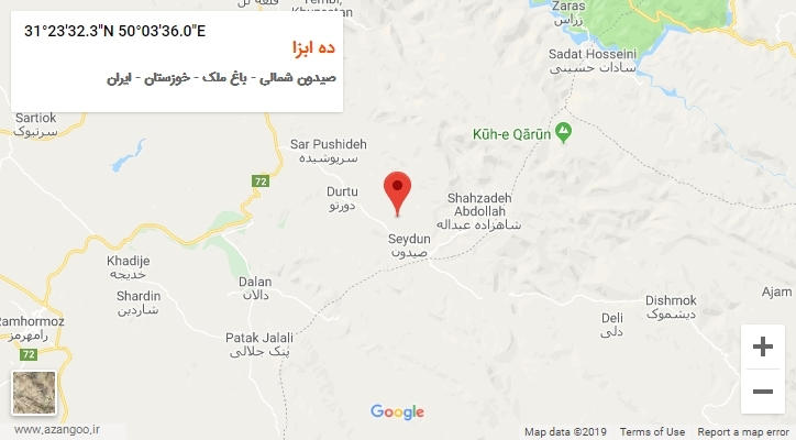 روستای ده ابزا بر روی نقشه
