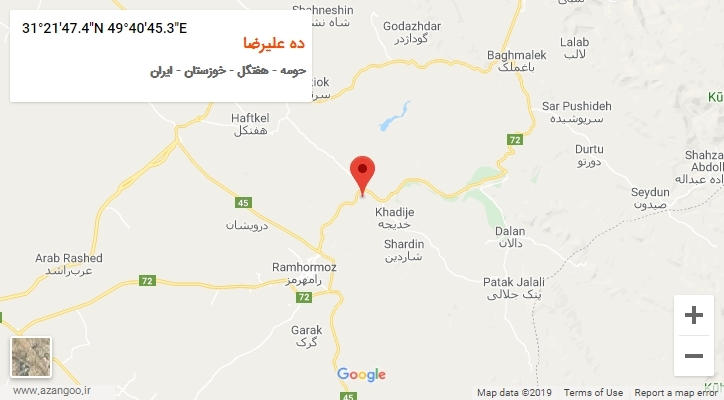 روستای ده علیرضا بر روی نقشه