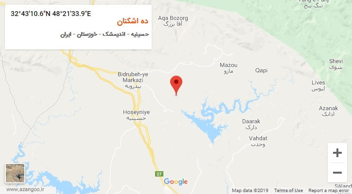 روستای ده اشکنان بر روی نقشه