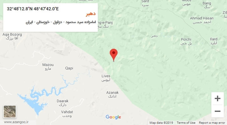 روستای دهبر بر روی نقشه