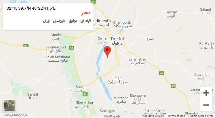 روستای دهبر بر روی نقشه